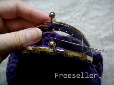 Пришиваем застёжку ридикюля