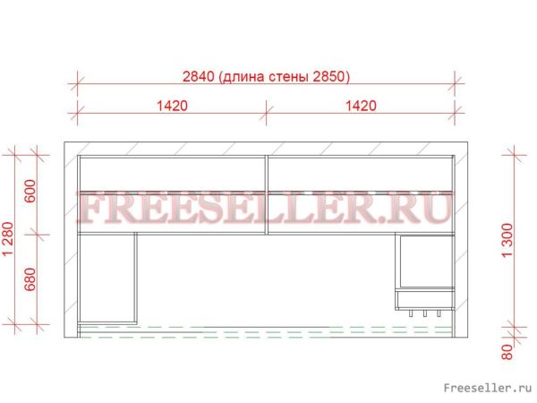 Чертежи для изготовления встроенной гардеробной. план по полу