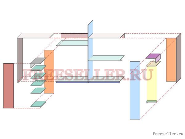 Чертежи для изготовления встроенной гардеробной. План распиловки
