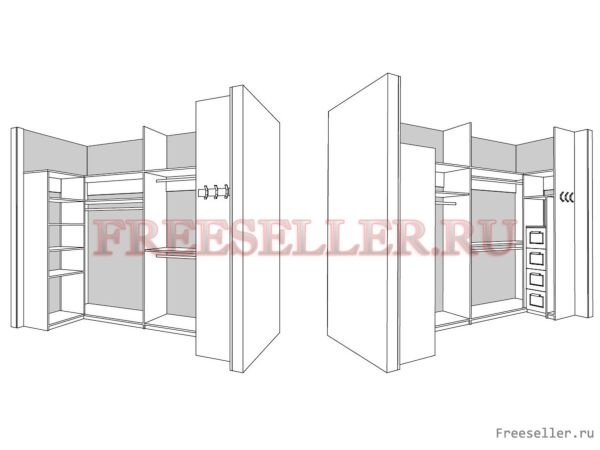 Чертежи для изготовления встроенной гардеробной