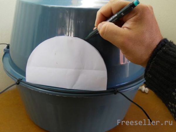 как изготовить домик для кота из тазика?