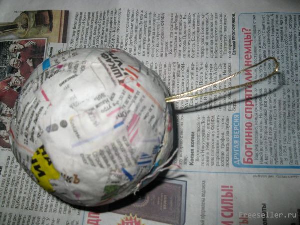Этапы изготовления елочной игрушка из папье-маше