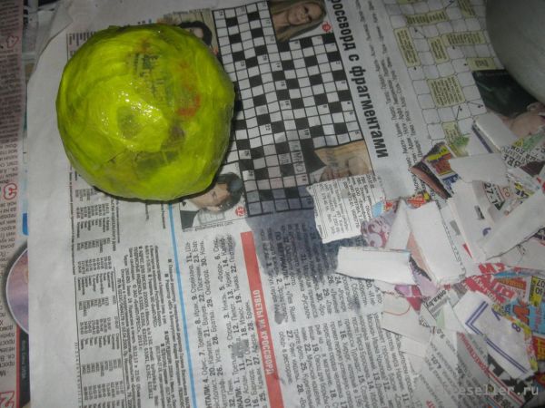 Этапы изготовления елочной игрушка из папье-маше