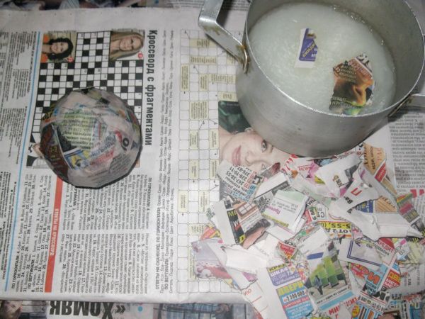 Этапы изготовления елочной игрушка из папье-маше