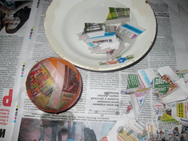 Этапы изготовления елочной игрушка из папье-маше