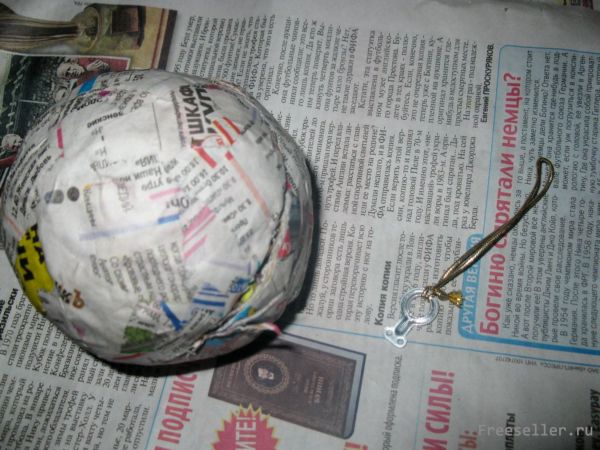 Этапы изготовления елочной игрушка из папье-маше