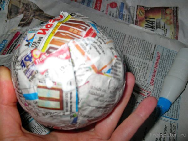 Этапы изготовления елочной игрушка из папье-маше