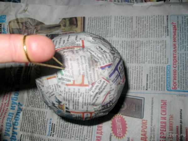 Этапы изготовления елочной игрушка из папье-маше