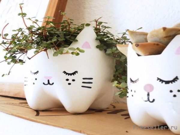 Горшочки из пластиковых бутылок своими руками