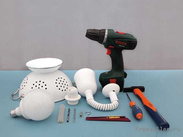 Материалы и инструменты для изготовления светильника