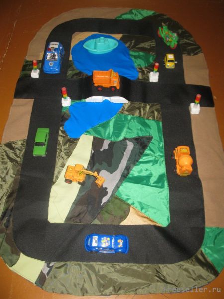 Этапы изготовления коврика автодороги