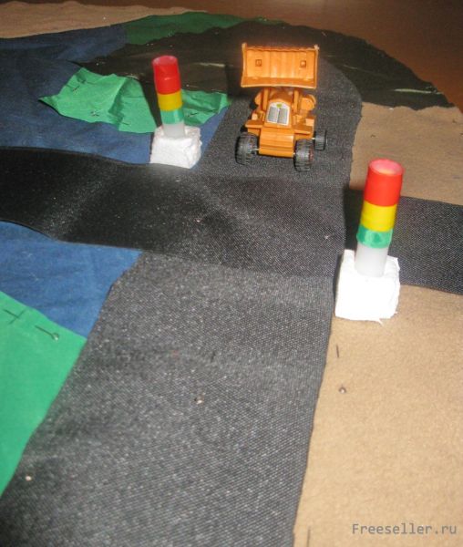 Этапы изготовления коврика автодороги