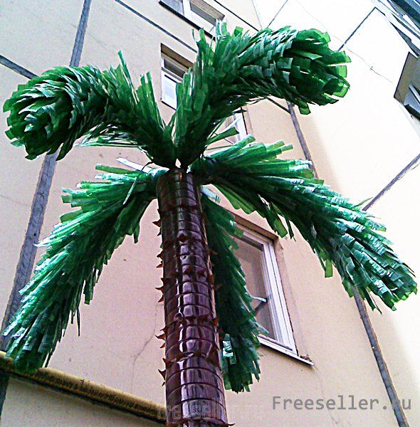 Вечнозеленая пальма из пластиковых бутылок