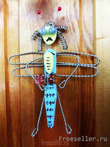 Как сделать стрекозу из проволоки
