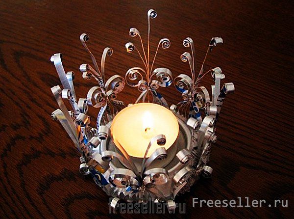 Подсвечник из алюминиевой банки