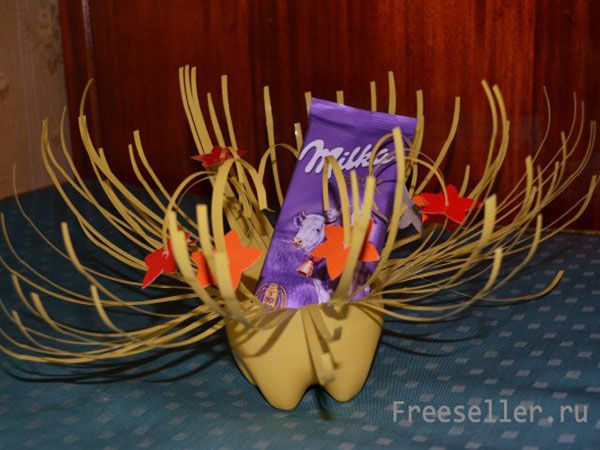 Конфетница из пластиковой бутылки