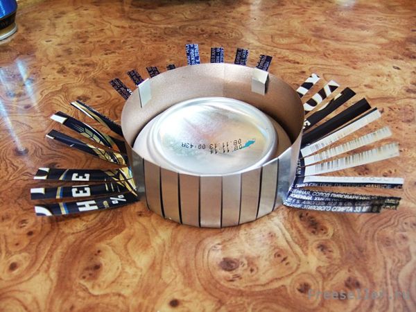 процесс изготовления аромолампы из алюминиевой банки