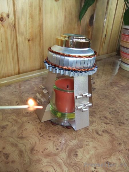 Аромолампа из алюминиевых банок от напитков - розжиг