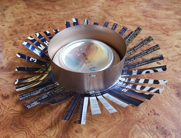 процесс изготовления аромолампы из алюминиевой банки