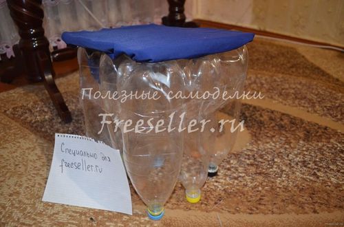 Пуфик из пластиковых бутылок своими руками