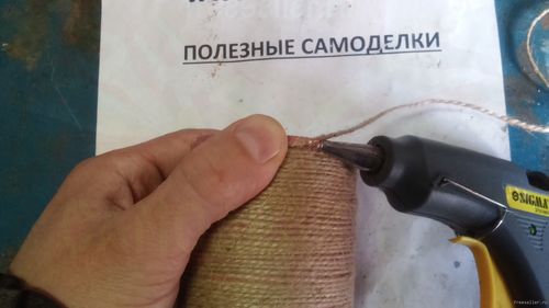 Процесс изготовления вазы из банки от чистящего средства