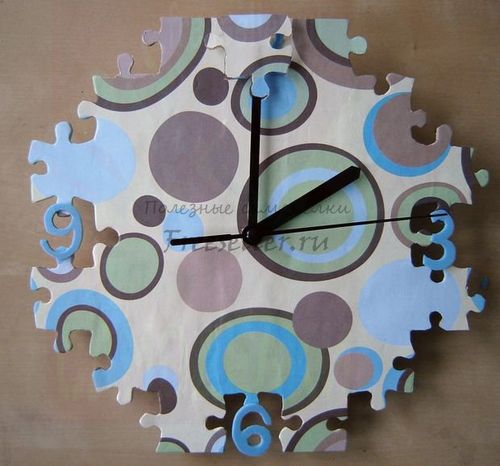 Самодельные часы-пазлы