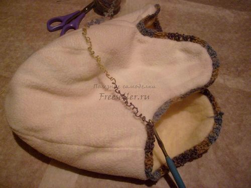 Изготовление шапочки из флисовой ушанки