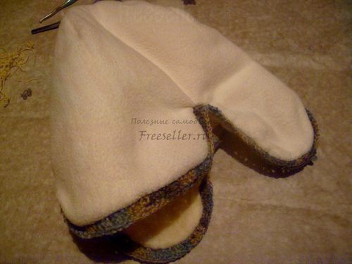 Изготовление шапочки из флисовой ушанки