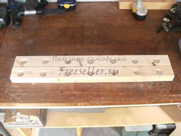 Процесс изготовления полки для садовых инструментов