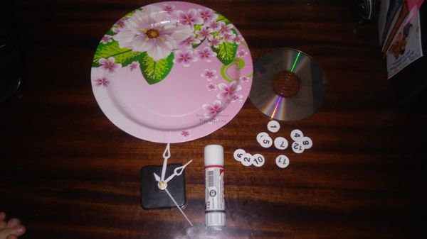 Материалы для изготовления часов из тарелки