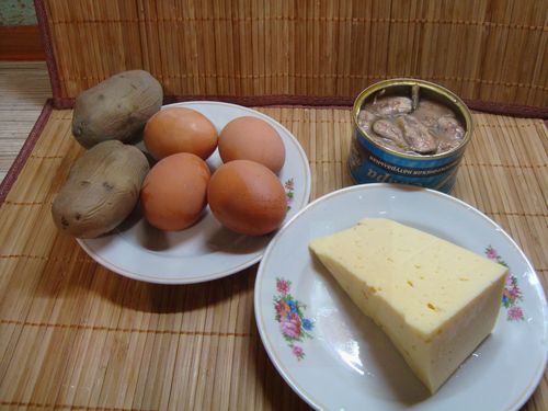 Ингредиенты для приготовления салата Мимоза