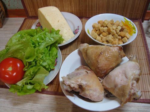 Ингредиенты для приготовления слата Цезарь