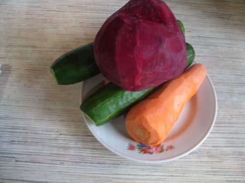 Ингредиенты для приготовления салата Радуга