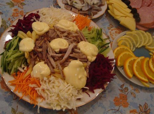 Весенний салат Радуга - пошаговый фото рецепт