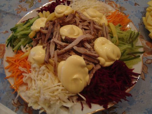 Весенний салат Радуга - пошаговый фото рецепт