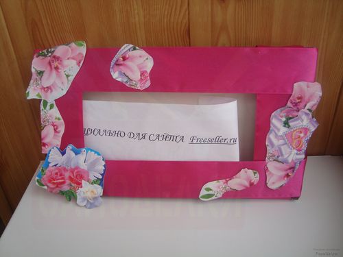 Процесс изготовления фоторамки из коробки для конфет