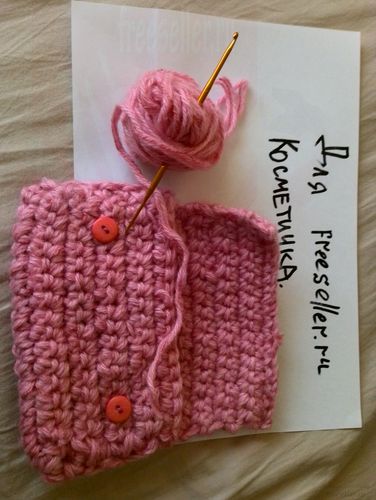 Вязанная косметичка