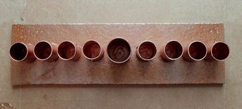 Процесс изготовления подсвечника из медных труб