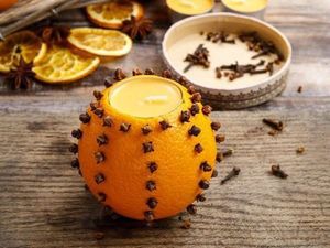 Апельсиновая свеча своими руками