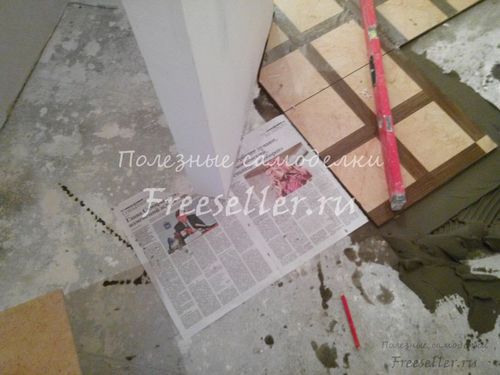 Подрезка плитки в сложных местах по шаблону