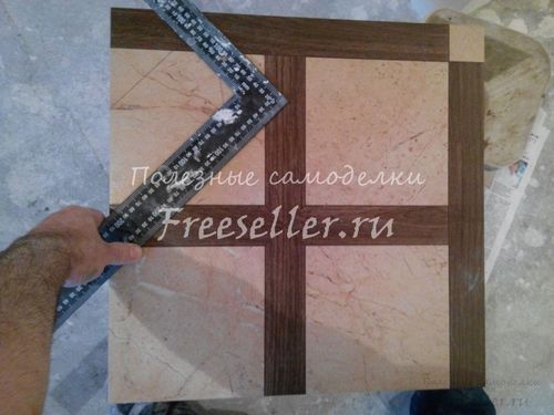 Подрезка плитки в сложных местах по шаблону