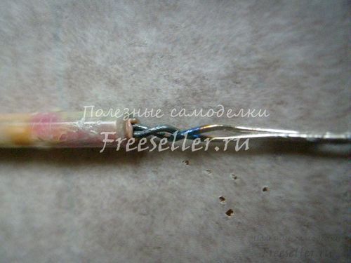 Процесс изготовления стилуса из сломанного вязального крючка