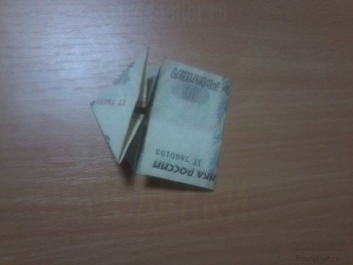 Как сделать лягушку из купюры в технике оригами.