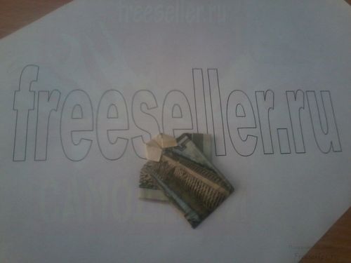 Рубашка без галстука из купюры в технике оригами