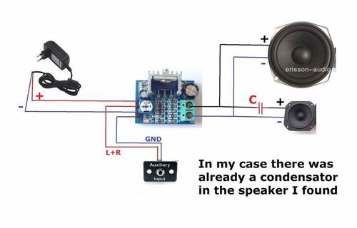 Схема компонентов портативных аудиоколонок