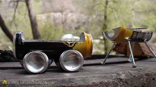 Мини гриль из алюминиевой банки