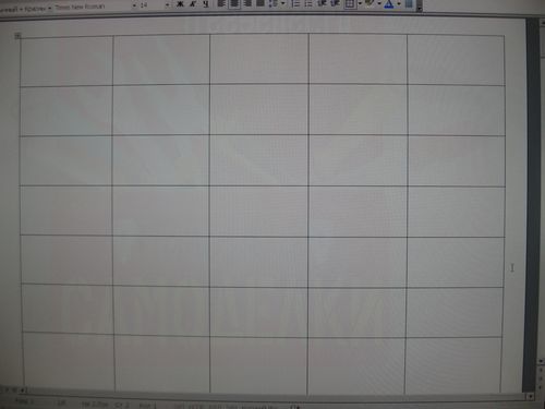 Таблица в редакторе для этикеток