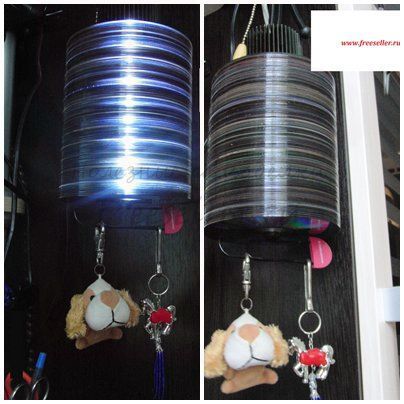 Декоративный светильник из старых CD своими руками