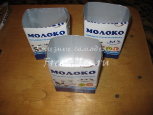 Вариант изготовления контейнеров для рассады из молочных пакетов