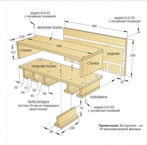 Самодельная полка для аккумуляторных инструментов